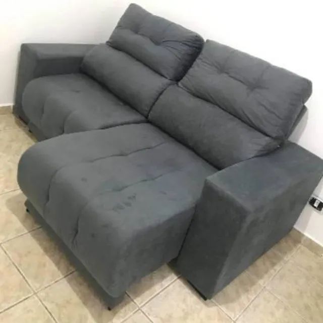 sofa retratil 3 lugares suede novo - Foto 3