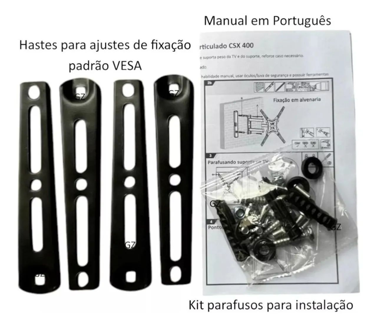 Suporte Articulado Parede TV Monitor 32 A 55 Polegadas Preto - Foto 6