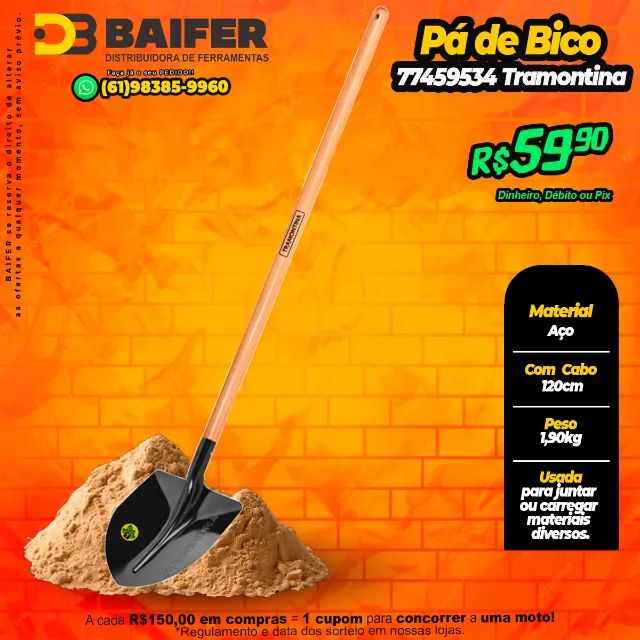 Pá de Bico Com Cabo 120Cm * Tramontina