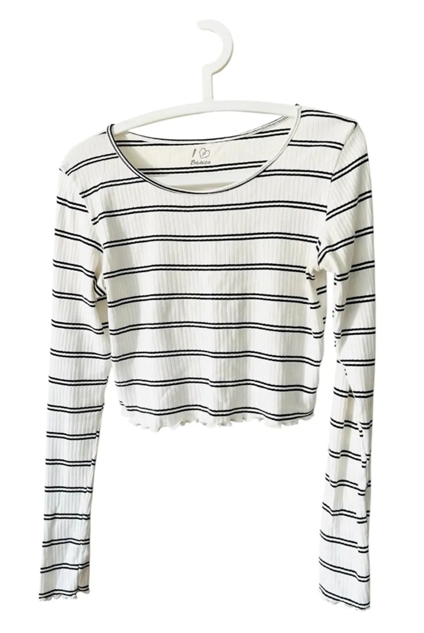 Blusa Cropped manga longa