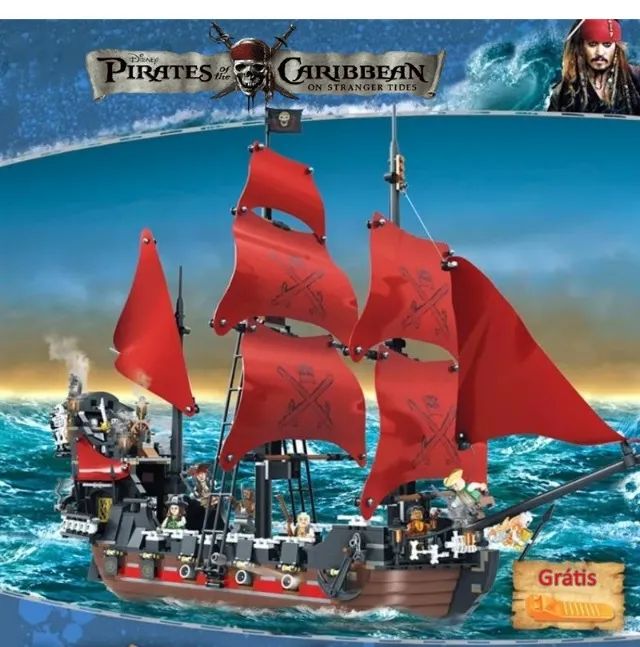 Navio Vingança da Rainha anna Pirat do caribe 1207 peças - Foto 2
