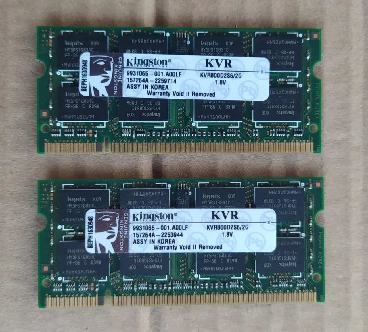 Notebook RAM memory 2 module of 2gb64330127953282120