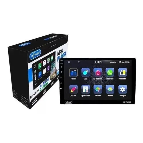 Central Multimídia KP-RA907 MP5 com Tela de 9 Polegadas, Carplay, Android Auto com fio