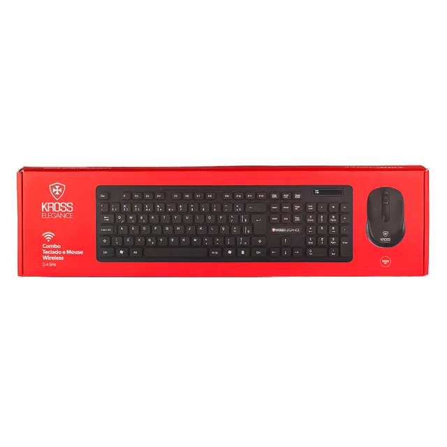 Combo Kross Teclado e Mouse USB, Sem Fio, Elegance - KE-KM558V1 - Preto