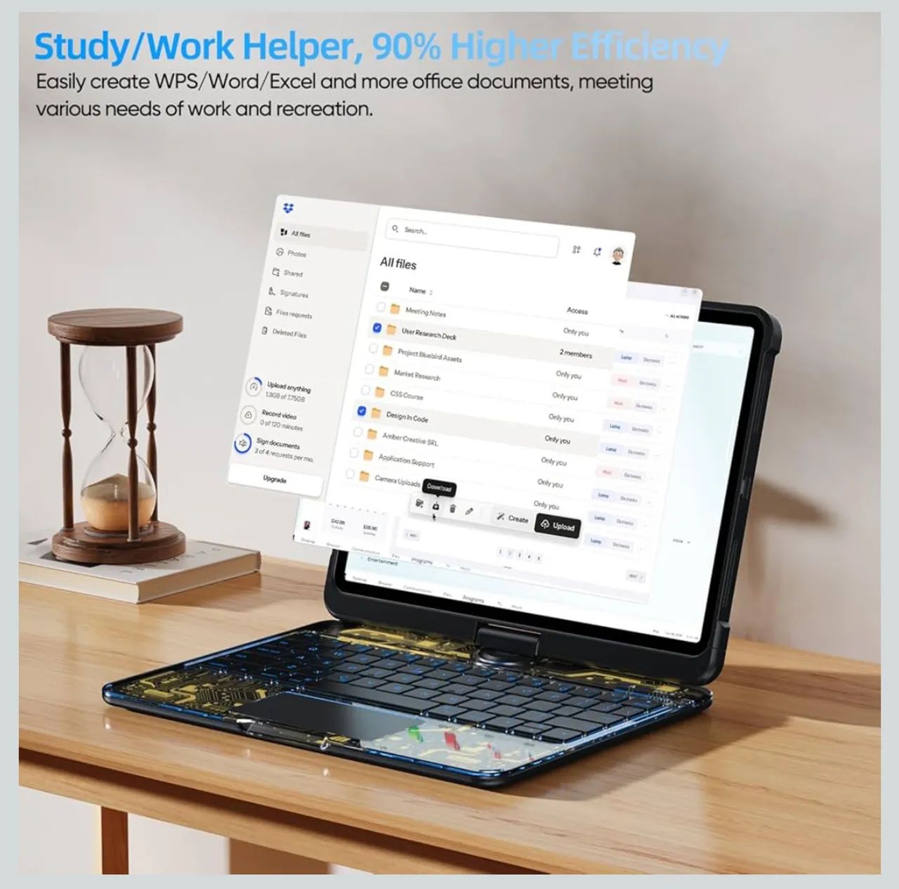 Case para iPad com Teclado e Touchpad - Tela sensível, gestos e design moderno - Foto 2