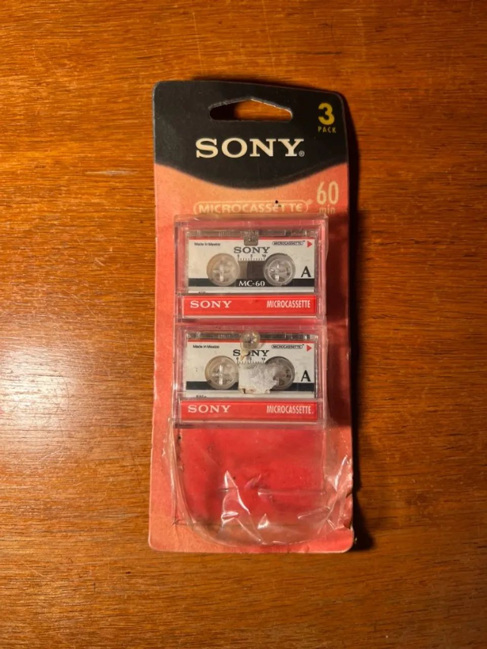 (2) Sony Microcassette Fita Cassete 60min - NUNCA USADAS - Virgem - RELÍQUIA