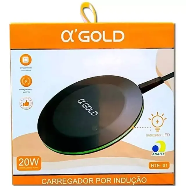 Carregador Portátil Por Indução 20w Sensor Usb Wireless BTE01