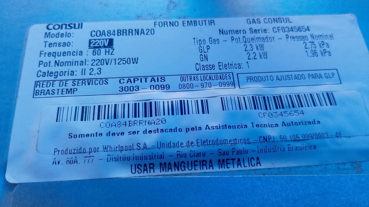 Forno Consul embutir 