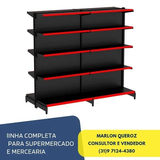 Gondola Central Preta Polar c/ Porta Etiqueta