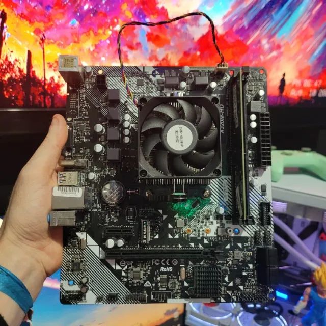 PROCESSADOR AMD A10 9700 + PLACA MÃE A320m-HD + 8G RAM DDR464297079043459122