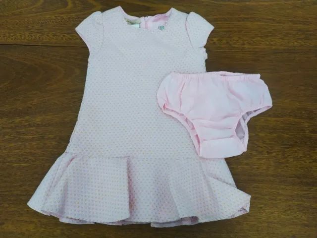 Vestido Infantil Rosa Com Pérolas