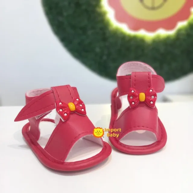 Sandália para bebê com velcro, tamanho 15