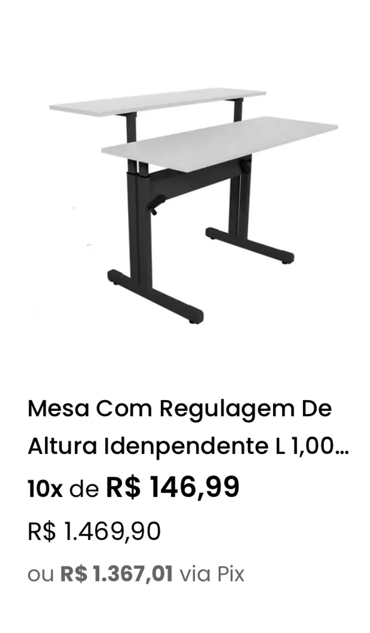 Mesa com Regulagem de Altura - 1,00m
