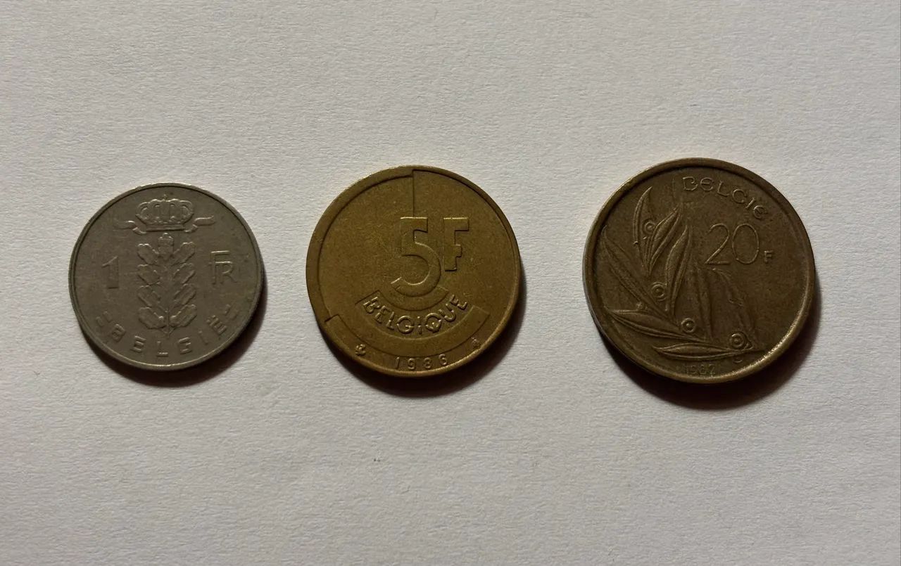 Três Moedas de Franco Belga - Moedas Bélgica 