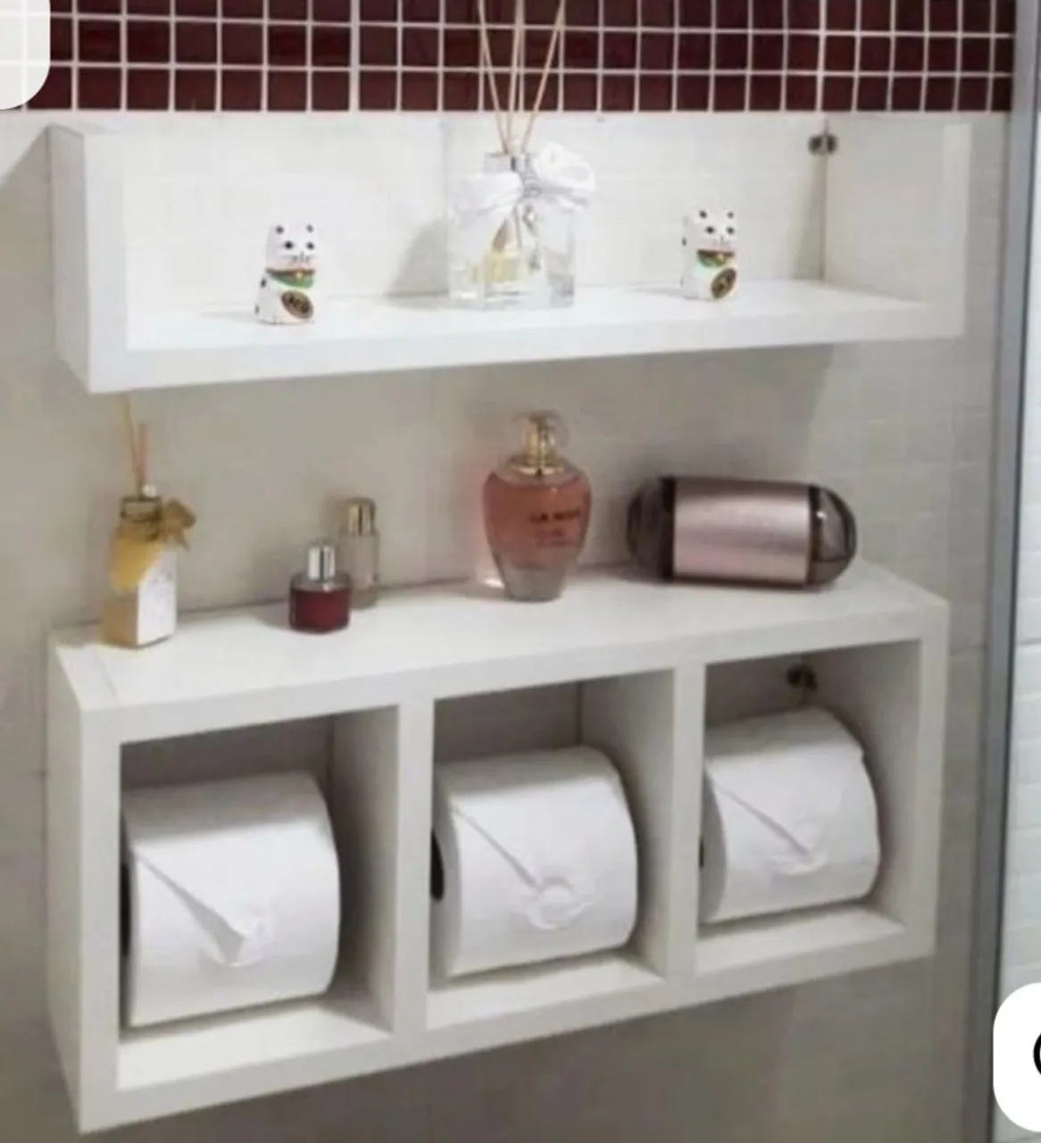 Prateleira/Porta Papel Higiênico Branco MDF