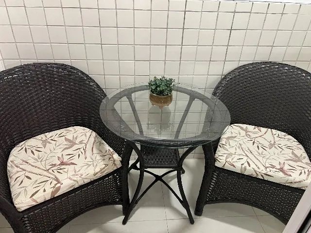 Conjunto de mesa com duas cadeiras para terraço e varanda  - Foto 4