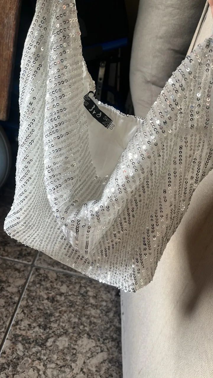 Top cropped?s rosa e prata - Foto 5