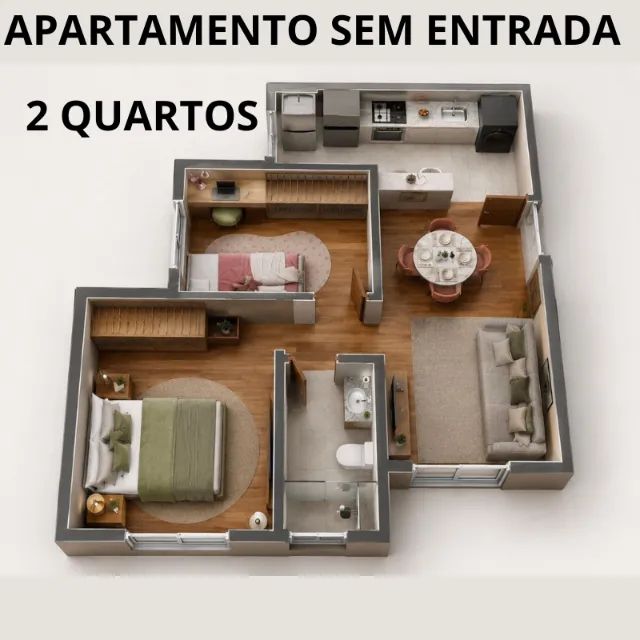 APARTAMENTO 2 E 3 QUARTOS SEM ENTRADA
