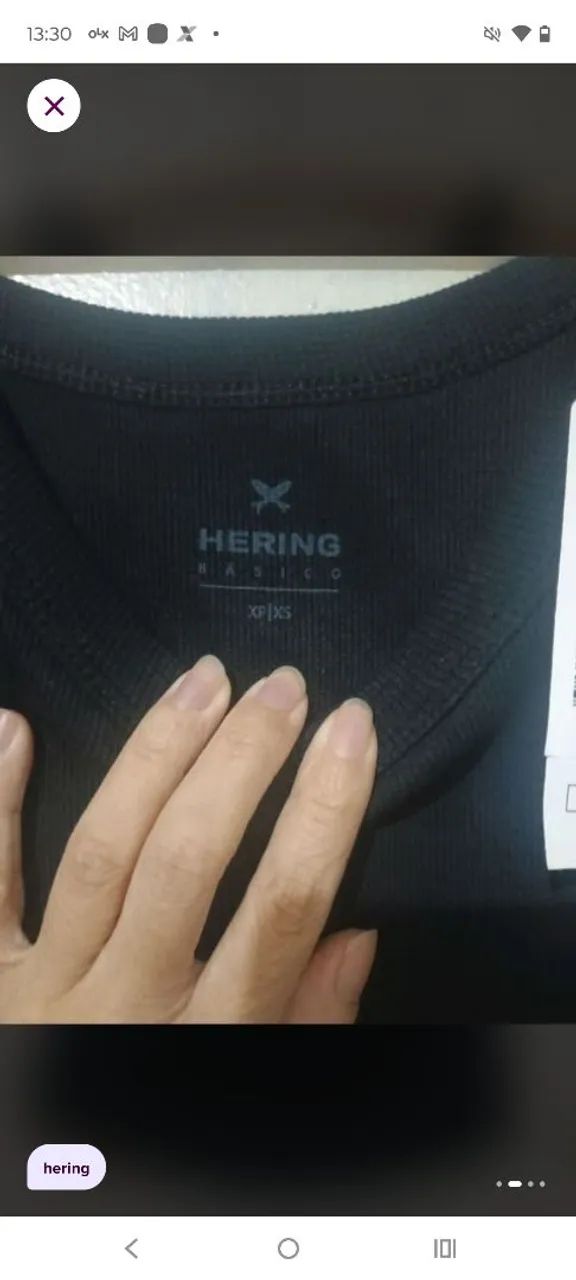 Regata básica preta Hering tamanho PP/XS - Foto 2