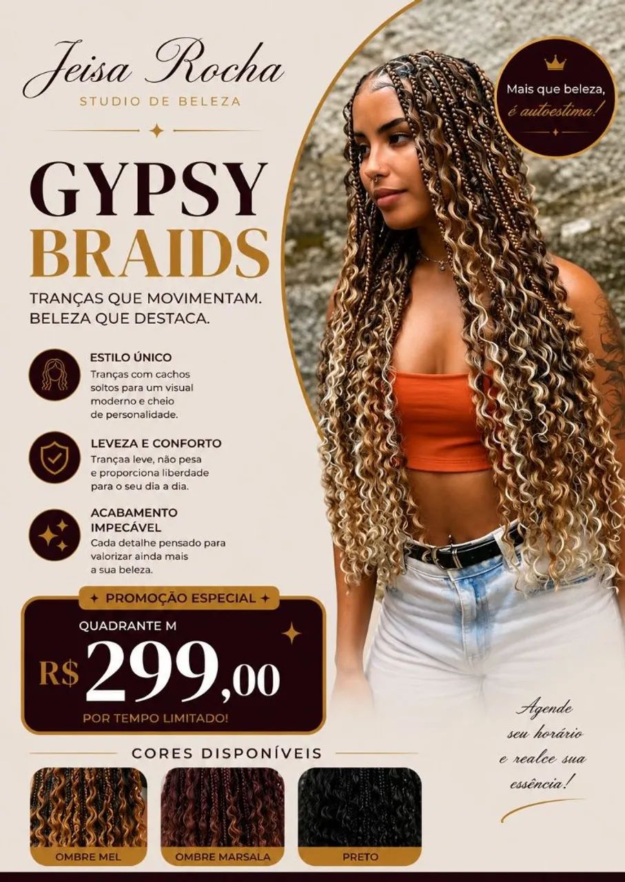PROMOCAO DE TRANÇAS COM CACHOS 