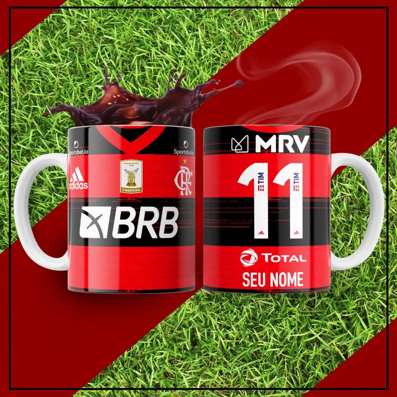 Caneca personalizada do flamengo 