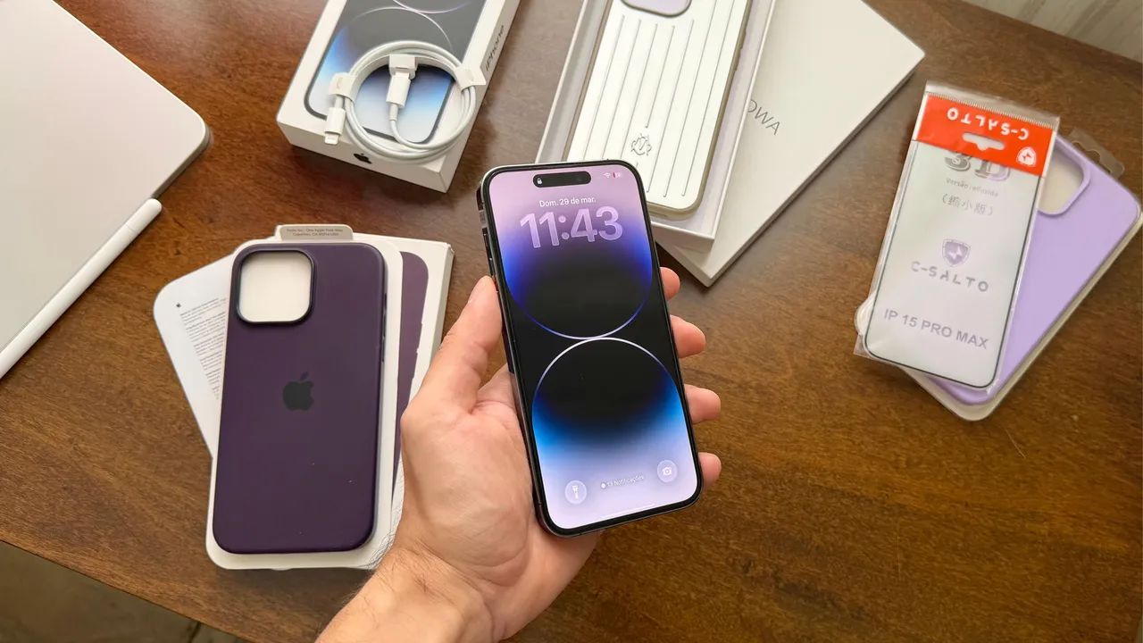 iPhone 14 Pro Max 128gb Deep Purple Completo Com Caixa e