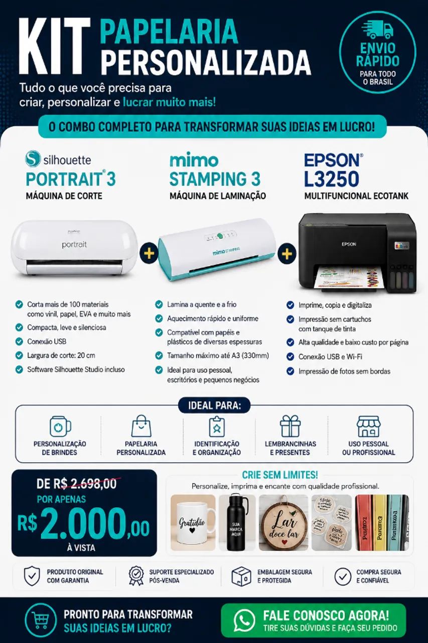 Kit Papelaria Personalizada