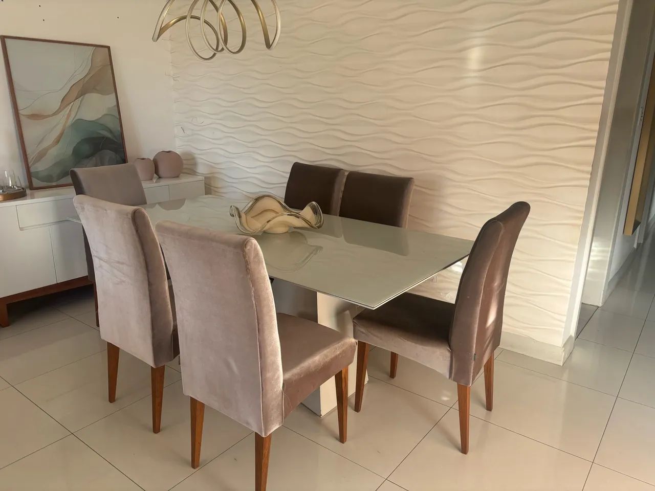 Mesa 2x1 metros com 6 cadeiras