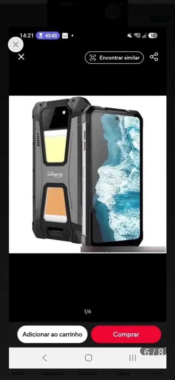 Projetor Smartphone Tank 2 Unihertz Bateria 18 Mil Camping (Usado)