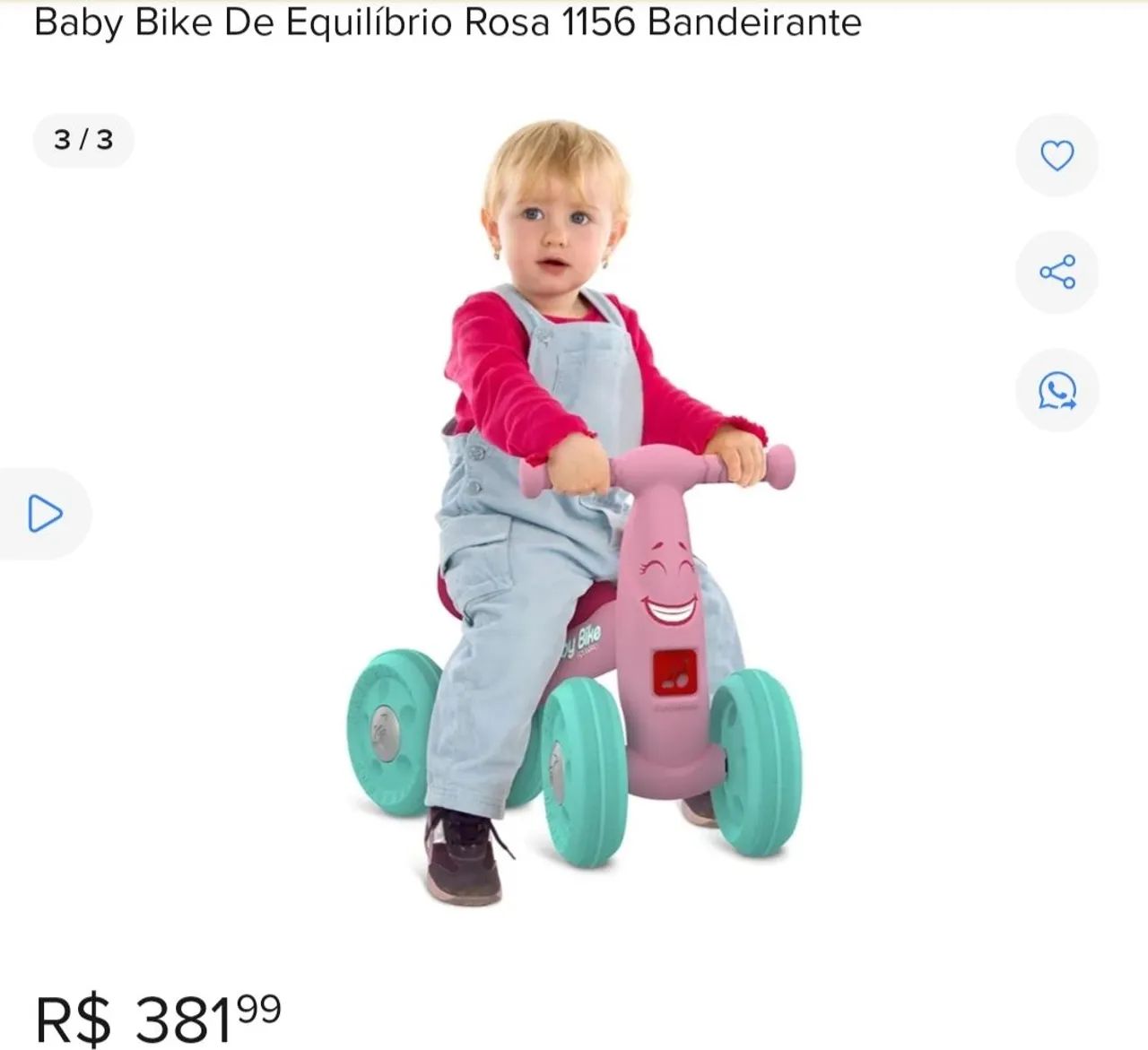 Vendo bicicleta de equilíbrio lacrada