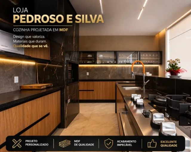 Cozinha planejada mdf top de linha
