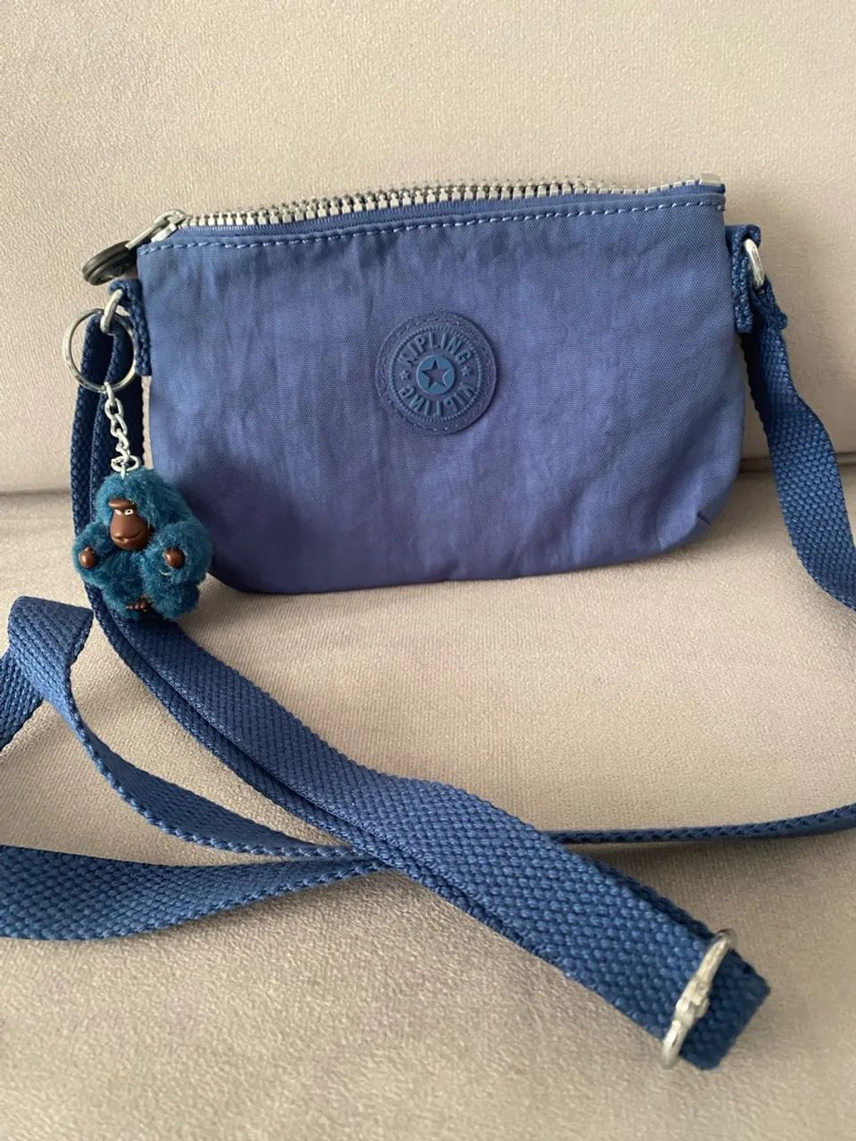 Bolsinha kipling original azul 