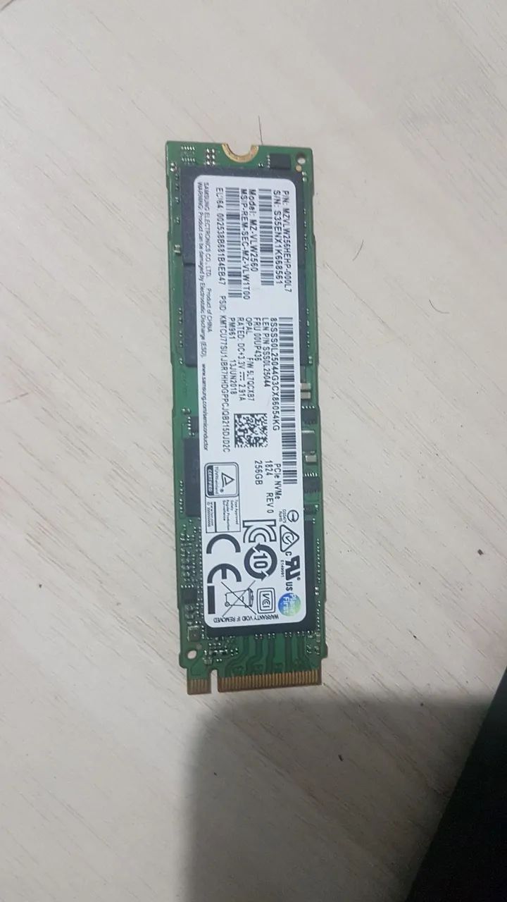 SSD Ssmsung 256GB  Semi nova