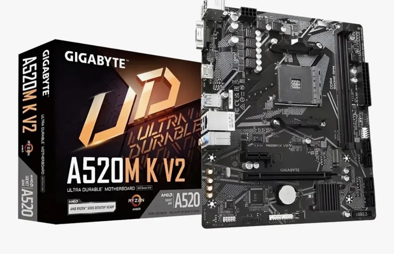 Placa Mãe Gigabyte A520m K V2 Am4 2xddr4 Matx