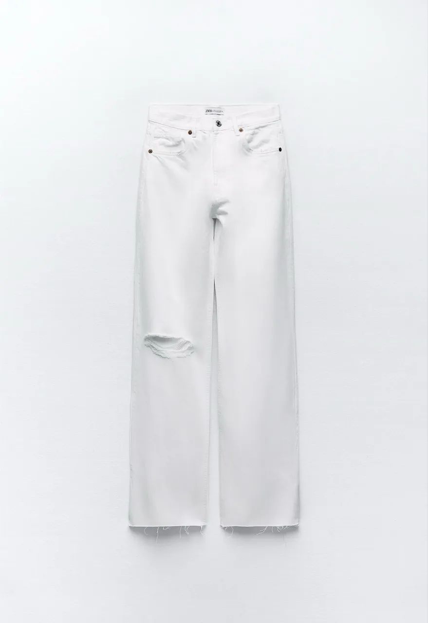 Calça jeans branca zara 