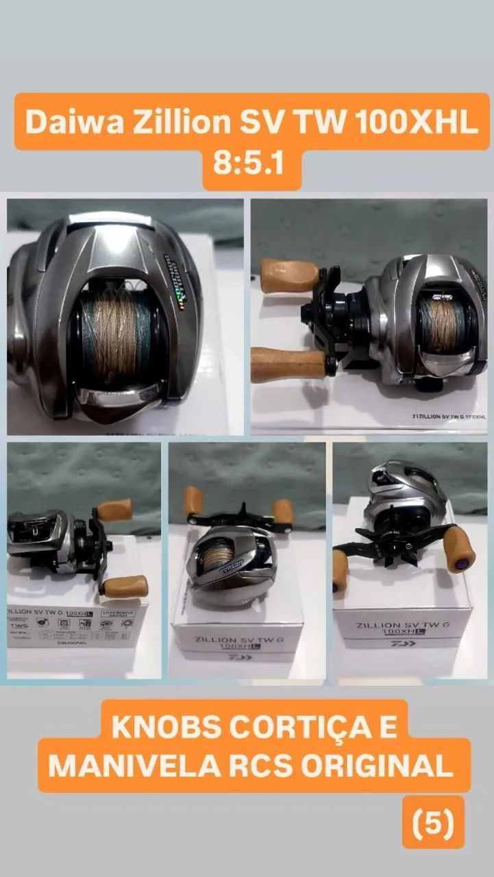 CARRETILHA DE PESCA DAIWA ZILLION SV TW 100XHL 8:5.1 UPGRADE KNOBS