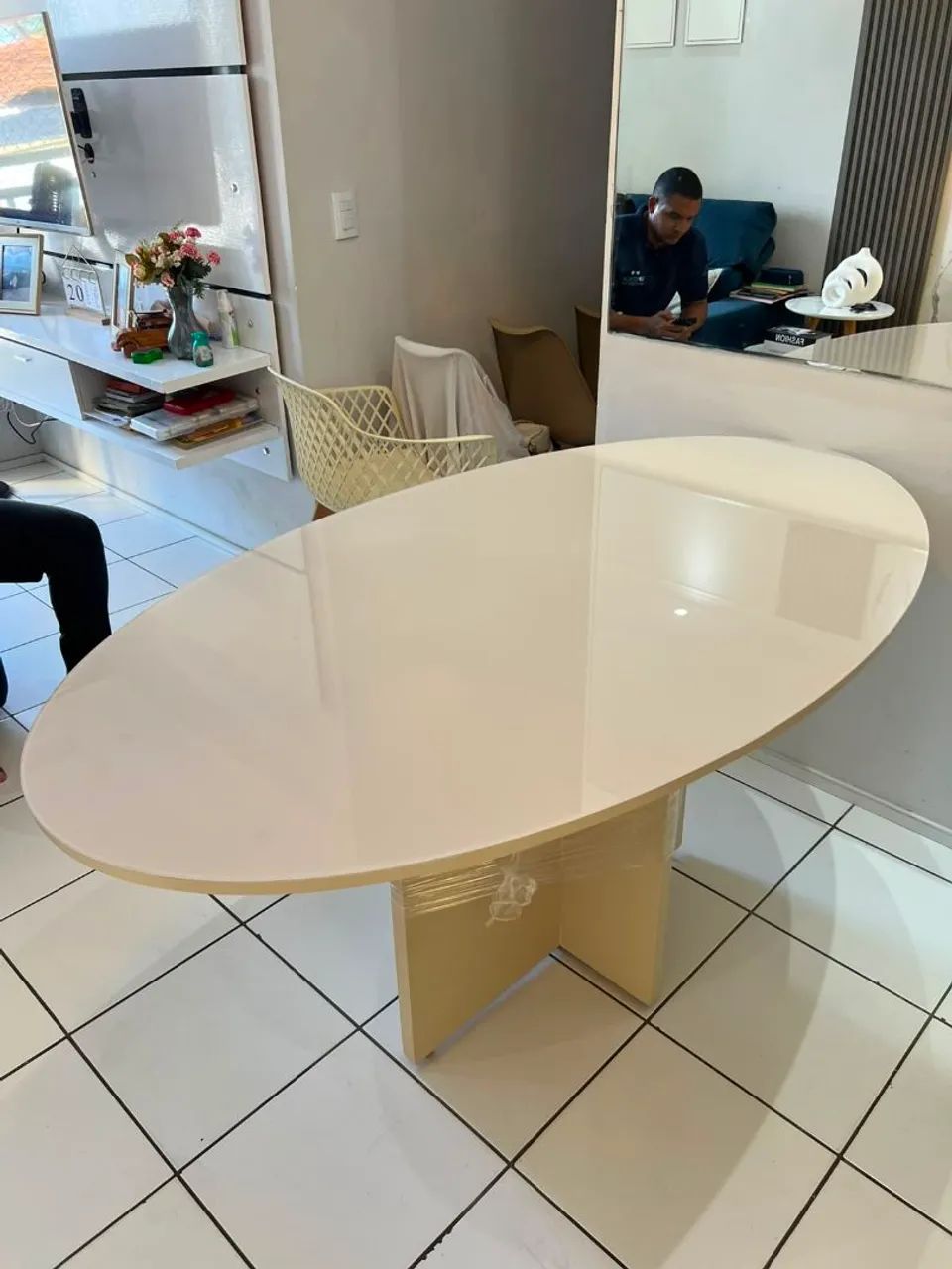 Mesa de Jantar Luxo com Vidro Laqueado 4mm  - Foto 5
