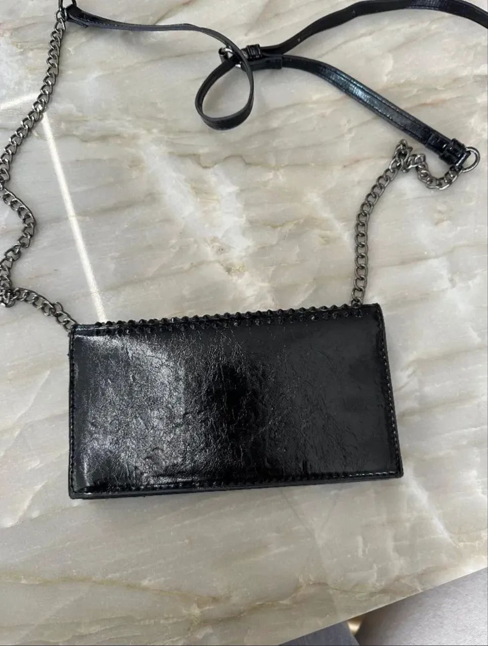 Bolsa preta com pedrinhas  - Foto 4