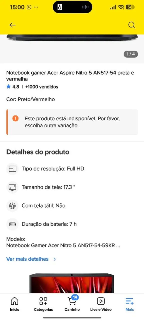 ACER NITRO 5  NOTEBOOK GAMER - Foto 2