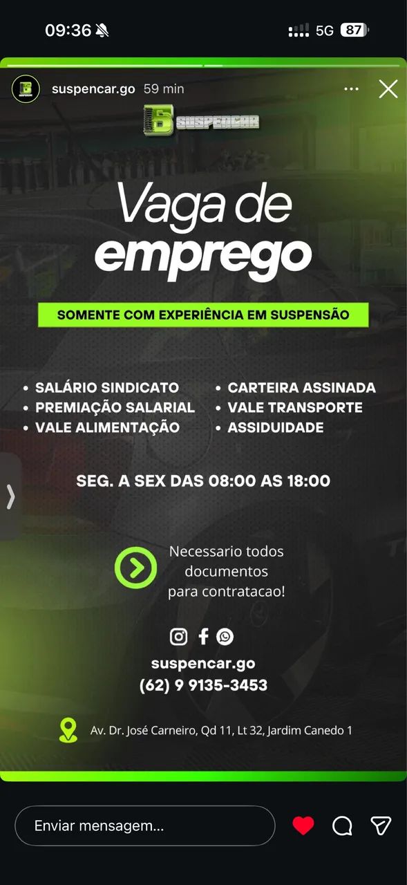 Vaga de mecânico 