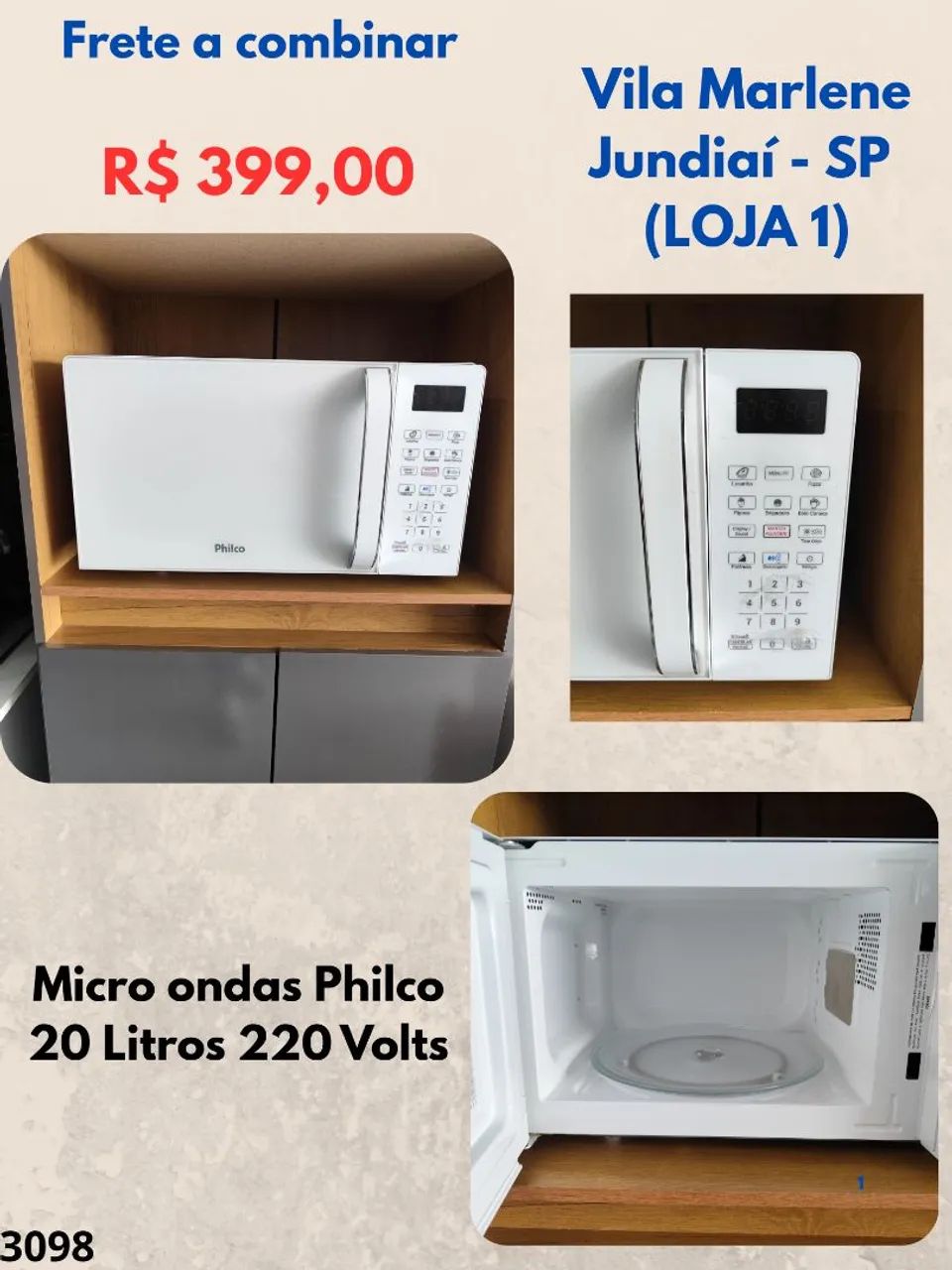 Micro ondas Philco 20 Litros 220 Volts 