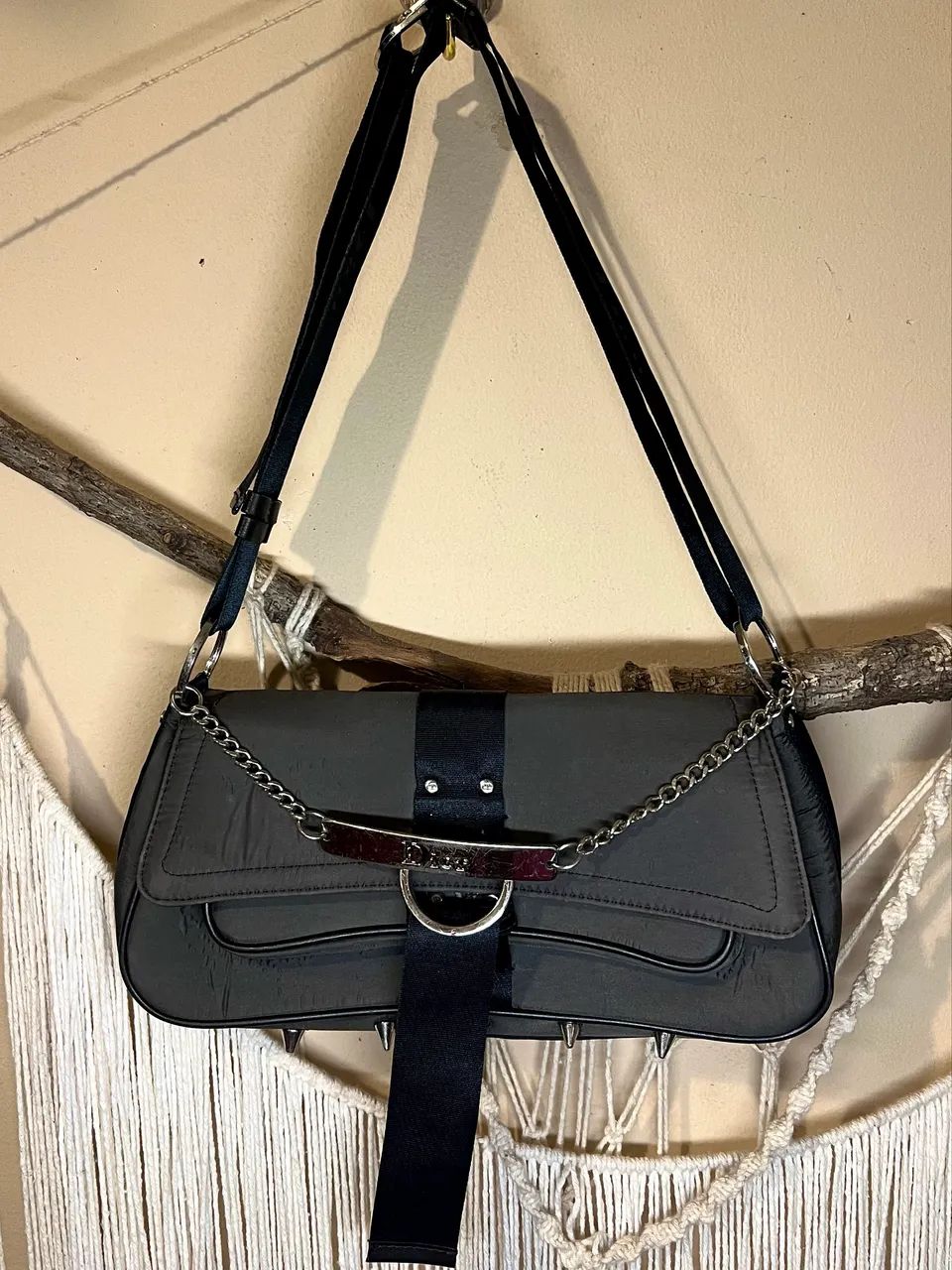 bolsa christian dior hardcore cáqui/preto - Foto 2
