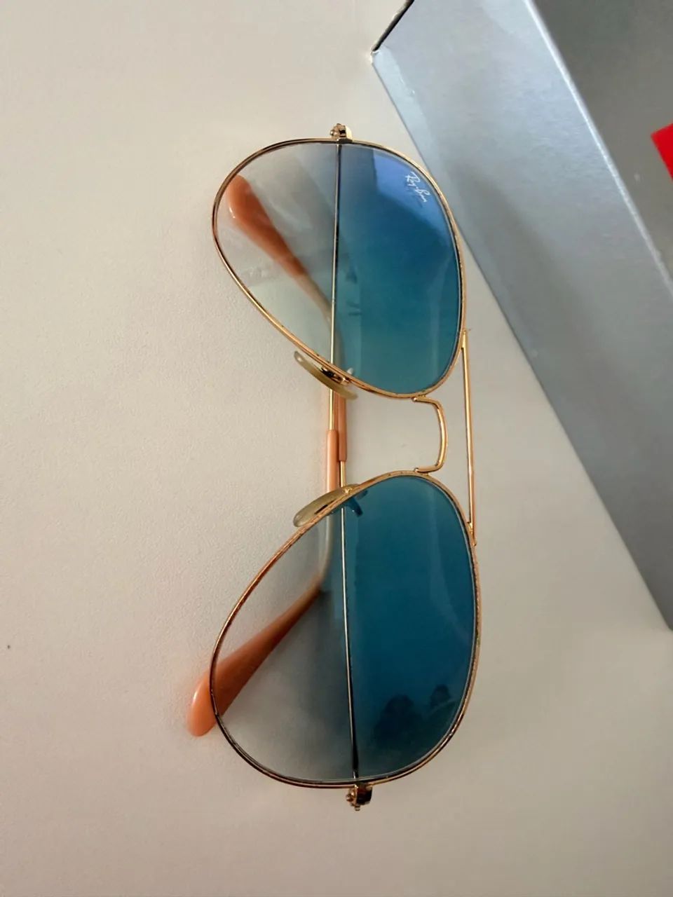 Óculos Rayban original aviador dourado - Foto 3