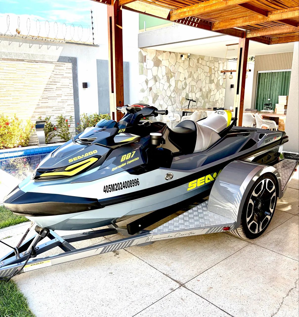 JETSKI SEADOO RXT-325 45hrs + Carretinha Mineirinho Aro20 Diamond