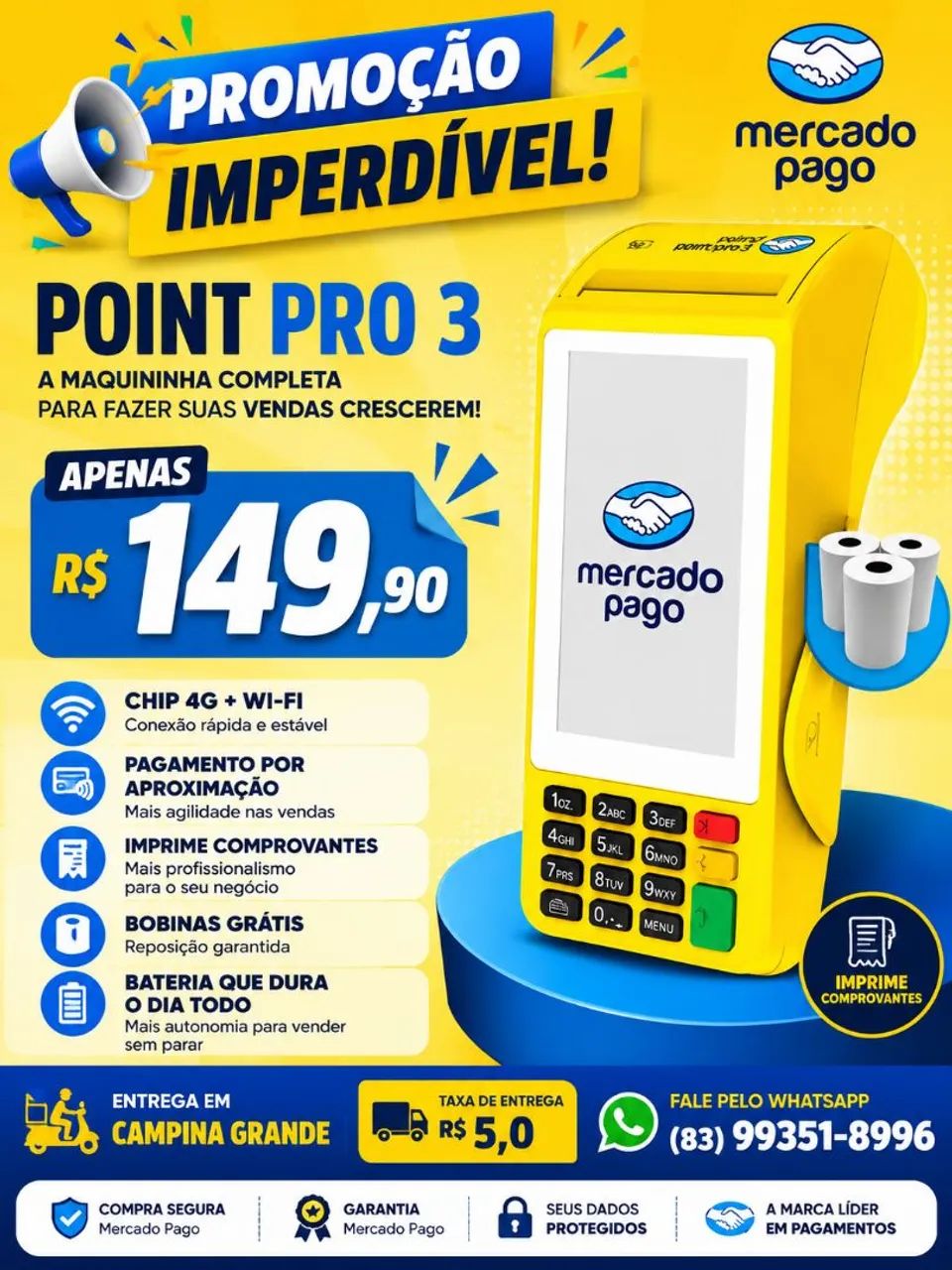 Máquina de cartão mercado 