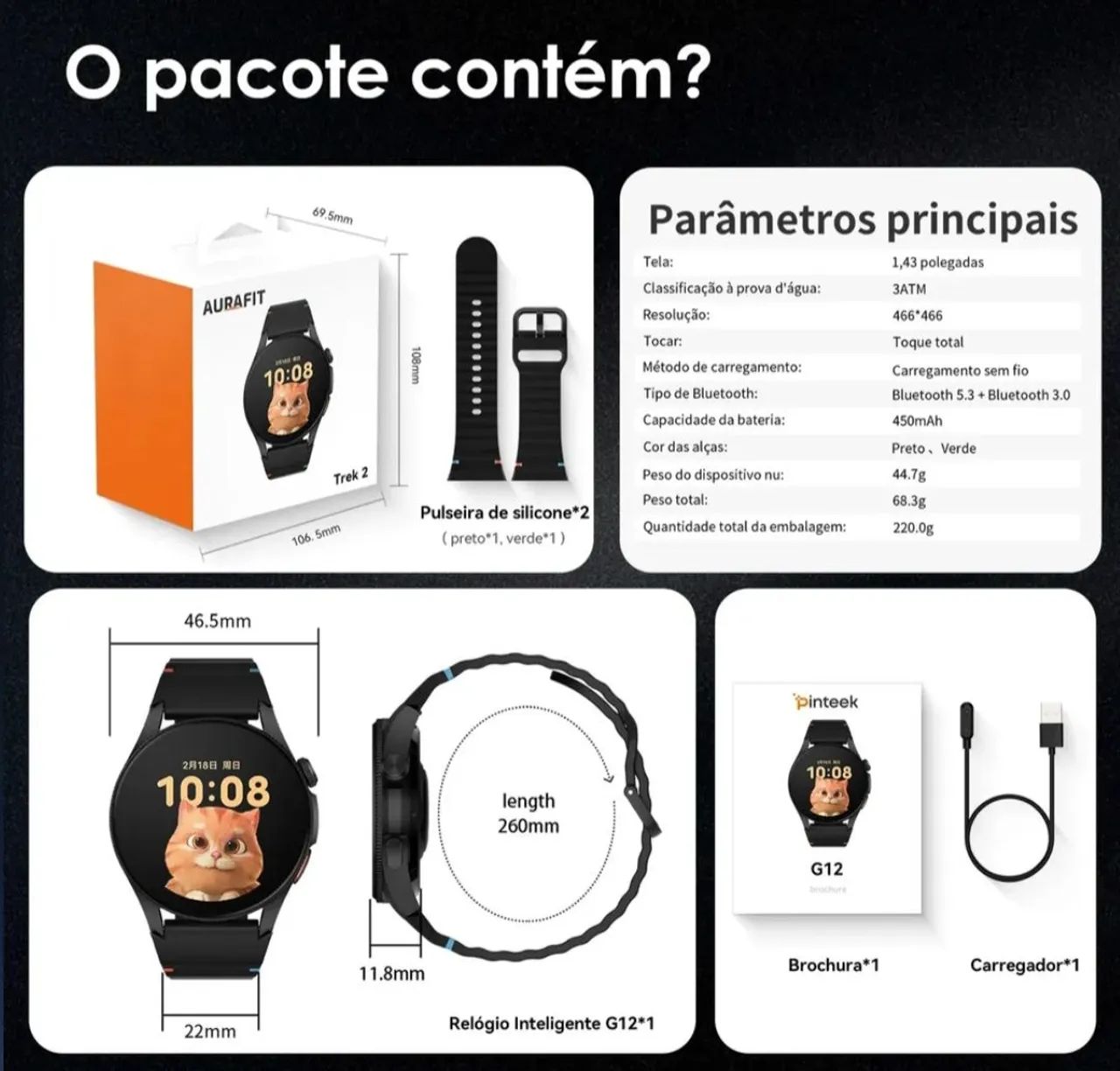Smartwatch de primeira linha aurafit