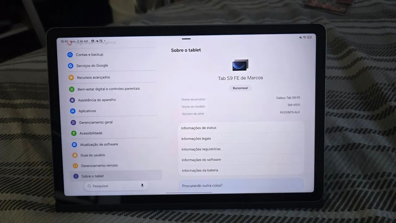 Samsung Galaxy Tab S9 FE Wi-Fi 128GB Cinza - Seminovo - Foto 4