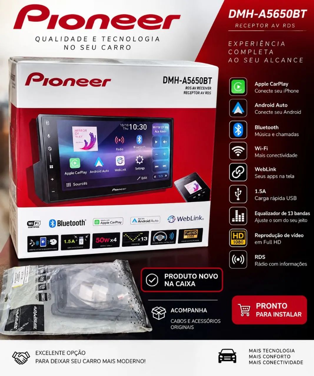 Central Multimídia Pioneer DMH-A5650BT 