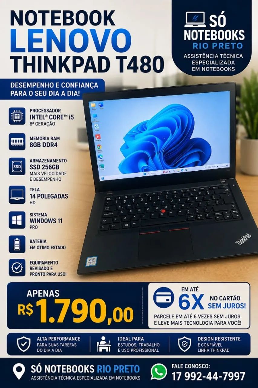 Notebook Lenovo Thinkpad T480