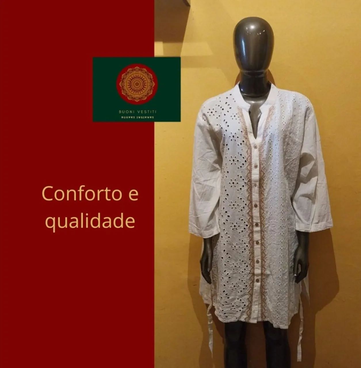Bata Indiana Algodão Cru